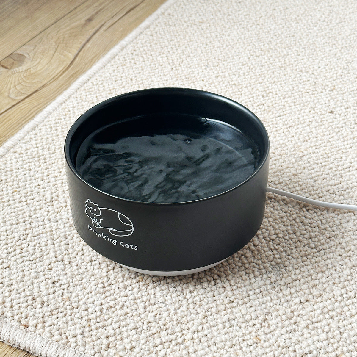 Constant Temperature Ceramic Cat Bowl Cat Drinking Bowl Heating Insulation Anti-Black Chin Care Stomach and Stomach Pet Bowl Pet Water Dispenser
