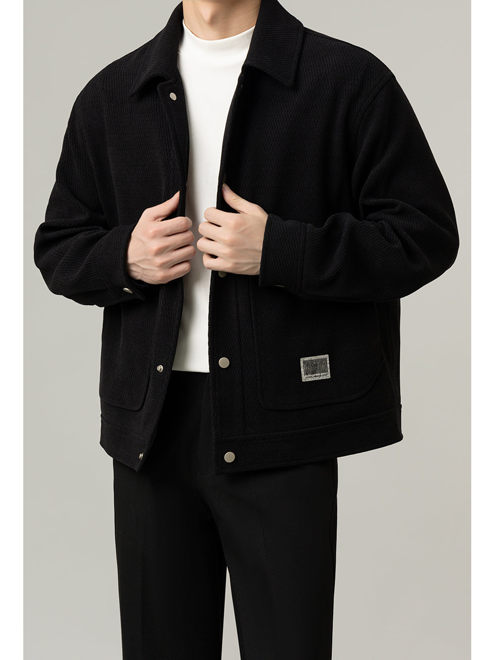 Outwear Men's Spring and Autumn Casual Polo Collar Lightly Mature Jacket Tops Classy Loose American down Jacket Thickened Men's Clothing