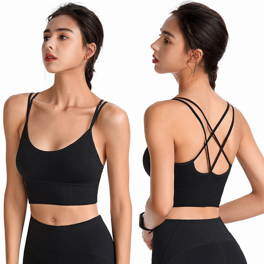 Thin Cross Straps Backless Bra Quick-Drying Student Yoga