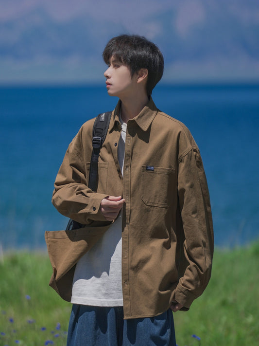 Black Long Sleeves Fall and Winter Teenager Feeling Casual Boys Parka