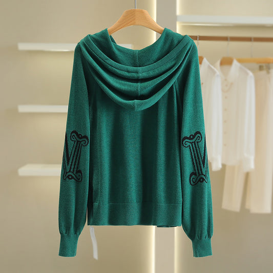Letter Loose Hooded Autumn Clothing Same Style with Mall Wool