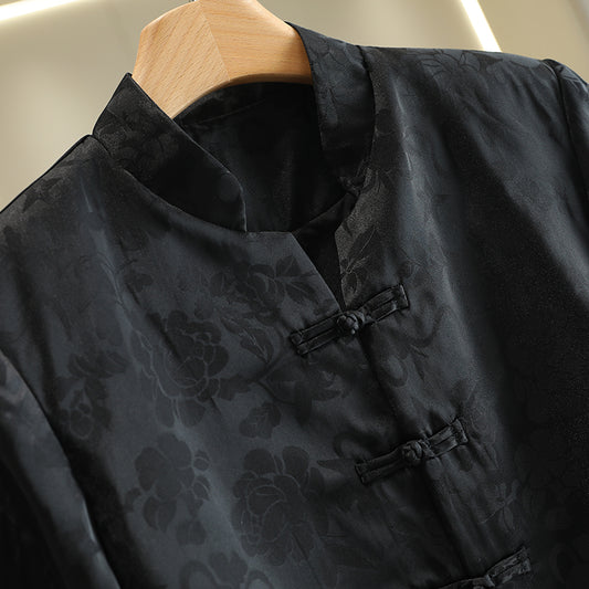 New Chinese Style Stand-up Collar Jacquard Retro Same Style with Mall Buckle