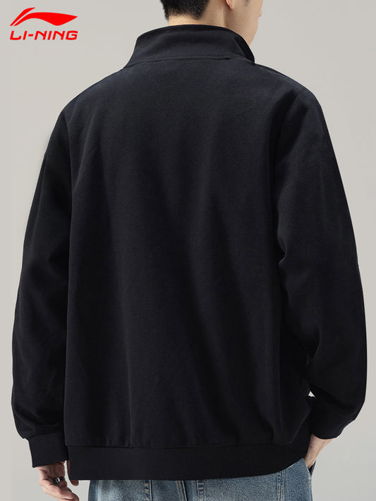 Li Ning Outwear Men's Spring and Autumn 2025 New Arrival Stand Collar Zipper Cardigan Casual Tops Running Exercise Coat Outwear Men's Clothing