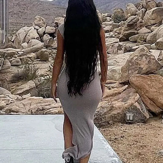 Slip Backless Slit Long Dress Women Y2K Summer Dress Strapless Bodycon Elegant Dress Sexy Ladies Birthday Party Sleeveless Dress