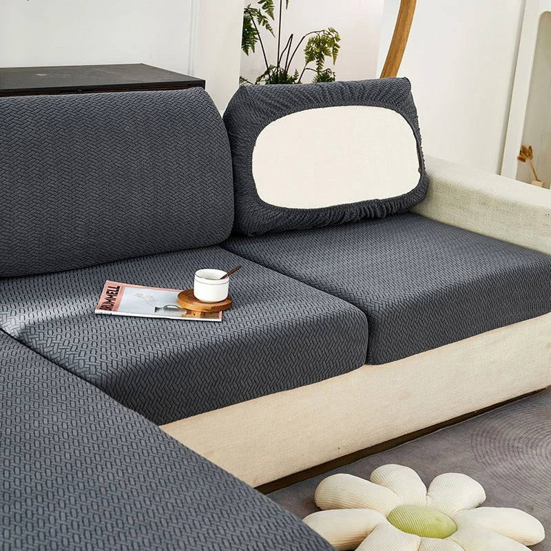 Thick Jacquard Sofa Seat Cushion Cover Funiture Protector Stretch Couch Covers ForLiving Room Removable Seat Slipcover Kids Pets