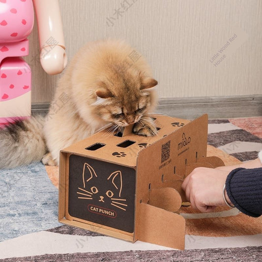 Cat Whac-a-Mole Toy Pet Toy Kittens Paper Box Cat Teaser Toy Pet Supplies Corrugated Paper Cat Scratch Board