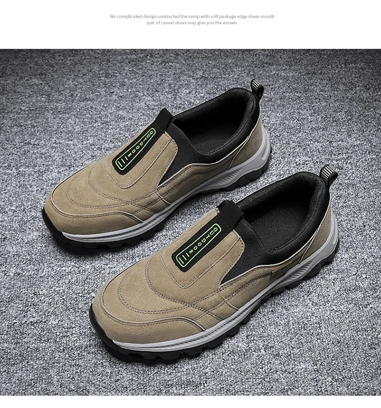 New Men Hiking Shoes Outdoor Casual Shoes One-Step Breathable Suede Walking Shoes Large Size Men Sports Shoes Size 39-49