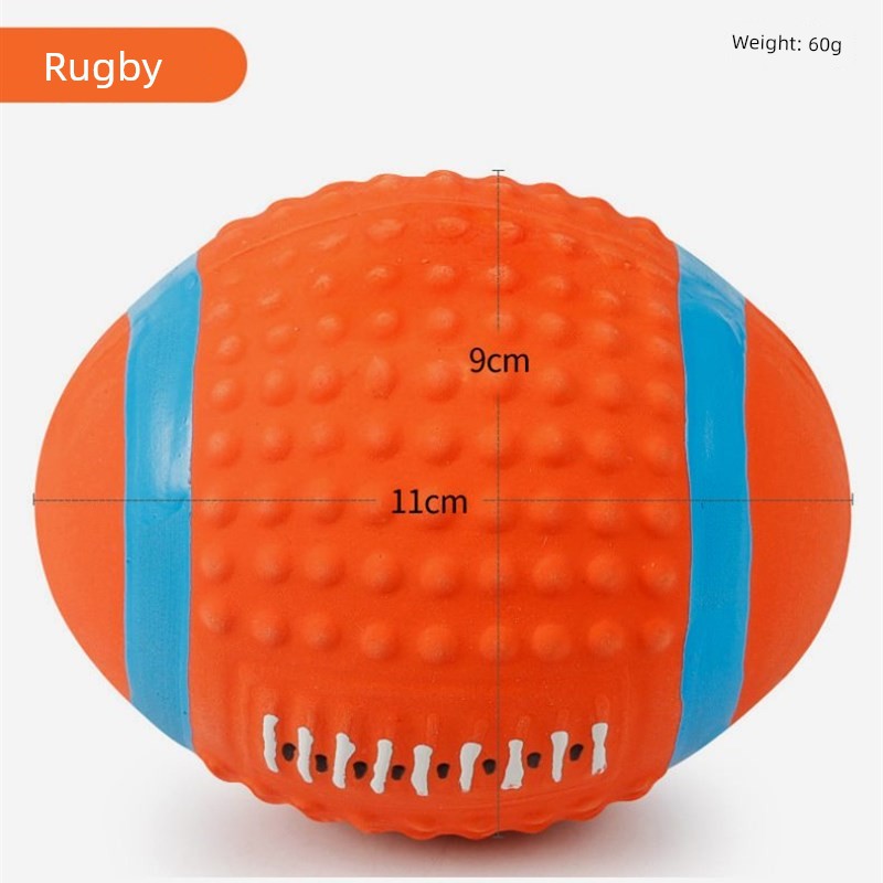 Pet Toy Dog Latex Vocalization Bite-Resistant Teeth Cleaning Molar Rugby High Elastic Cotton Stuffed Nibbling Ball In Stock