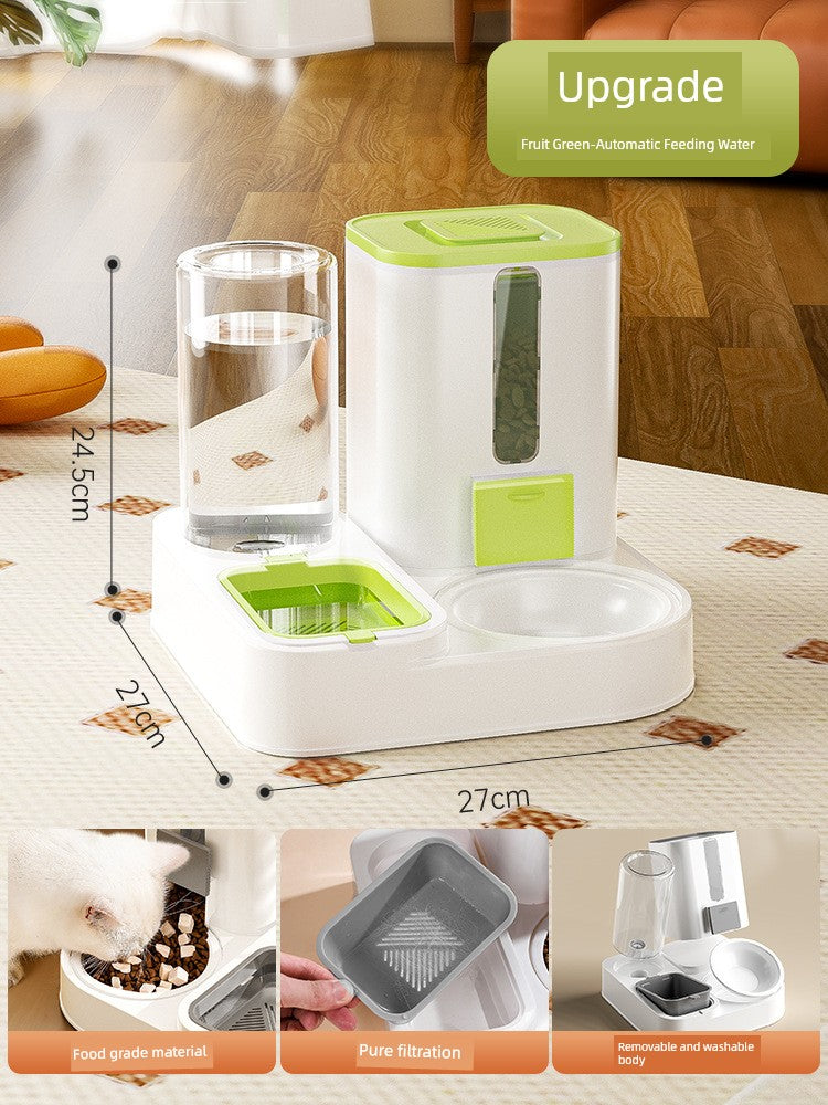 Pet Supplies Cat Automatic Pet Feeder Cat Bowl Dog Bowl Combination Automatic Drinking Water Pet Bowl Food Basin Double Bowl