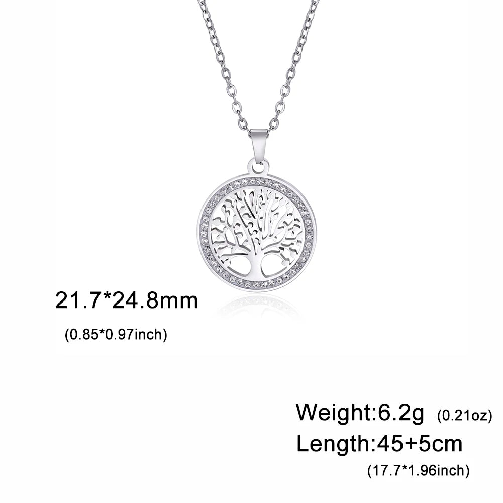 Jeshayuan Tree Of Life Rhinestone Necklace Lover Souvenir For Women Wedding Valentine's Day Gifts