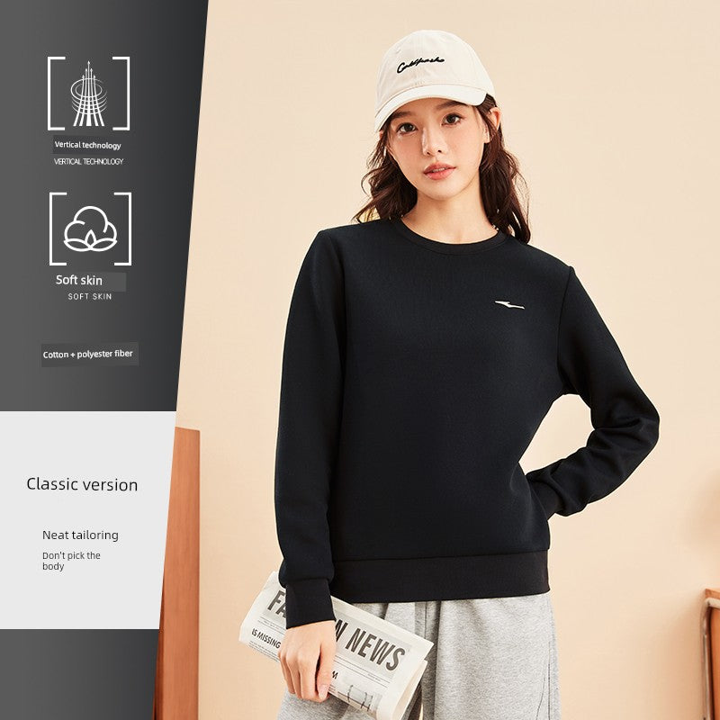 Hongxing Erke Sweatshirt Women's Spring & Fall 2025 New Arrival Women's Sportswear Long Sleeves round Neck Pullover Top Women's Clothing