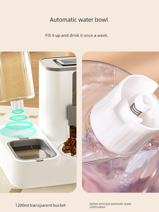 Pet Supplies Cat Automatic Pet Feeder Cat Bowl Dog Bowl Combination Automatic Drinking Water Pet Bowl Food Basin Double Bowl