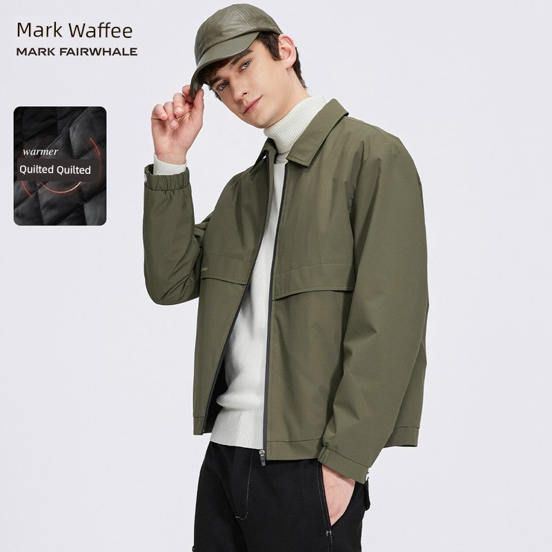 Fairwhale Quilted Lapel Autumn Embroidery Windproof