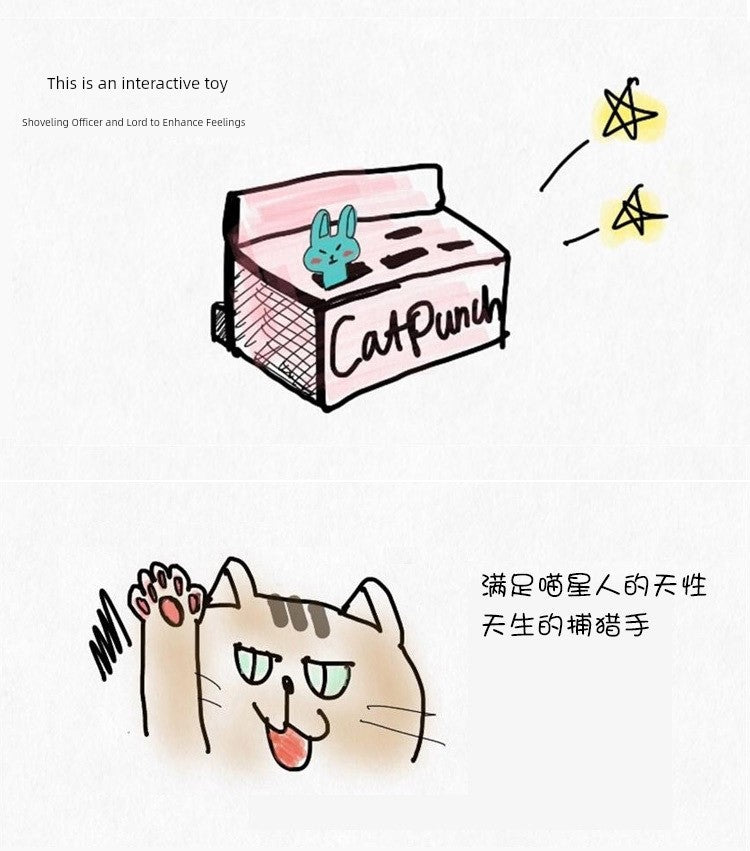 Cat Whac-a-Mole Toy Pet Toy Kittens Paper Box Cat Teaser Toy Pet Supplies Corrugated Paper Cat Scratch Board