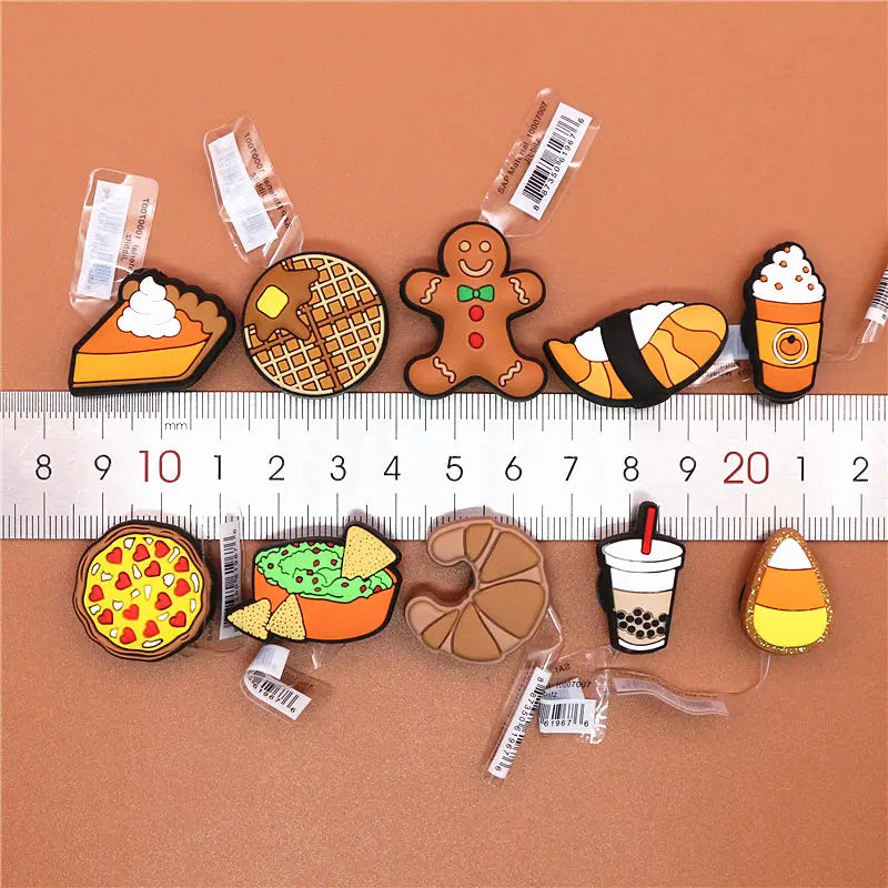 1pcs Foods Shoe Charms Cute Sushi Cookies Ice Cream Cake PVC Shoes Accessories Upper Decoraciones for Buckle Kids Gifts