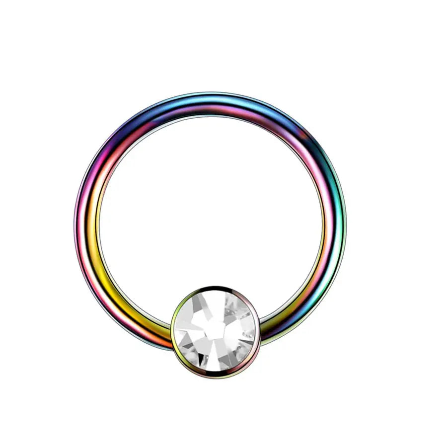 1PC G23 Titanium Opal Ear Septum Piercing Nose Ring Gem Ball BCR Piercings CBR Helix Tragus Labret Rings Piercings Body Jewelry