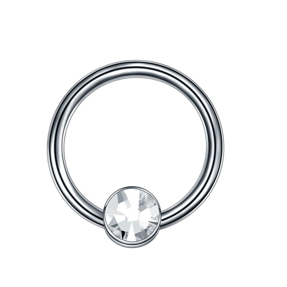 1PC G23 Titanium Opal Ear Septum Piercing Nose Ring Gem Ball BCR Piercings CBR Helix Tragus Labret Rings Piercings Body Jewelry