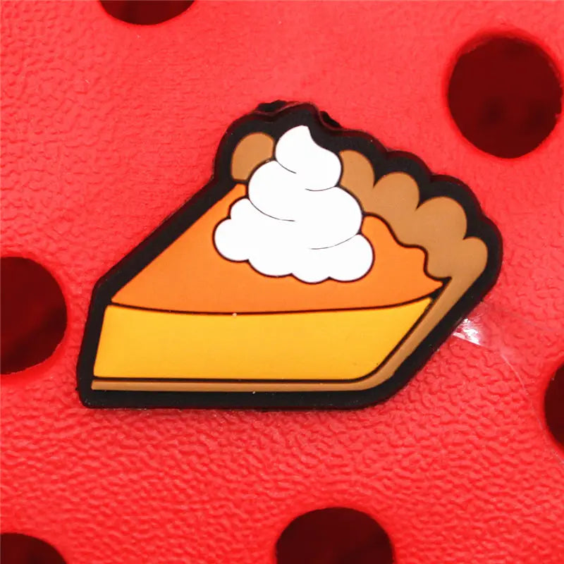 1pcs Foods Shoe Charms Cute Sushi Cookies Ice Cream Cake PVC Shoes Accessories Upper Decoraciones for Buckle Kids Gifts