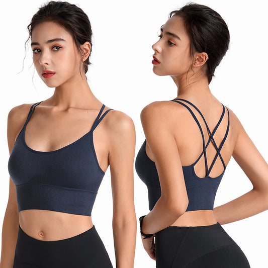 Thin Cross Straps Backless Bra Quick-Drying Student Yoga