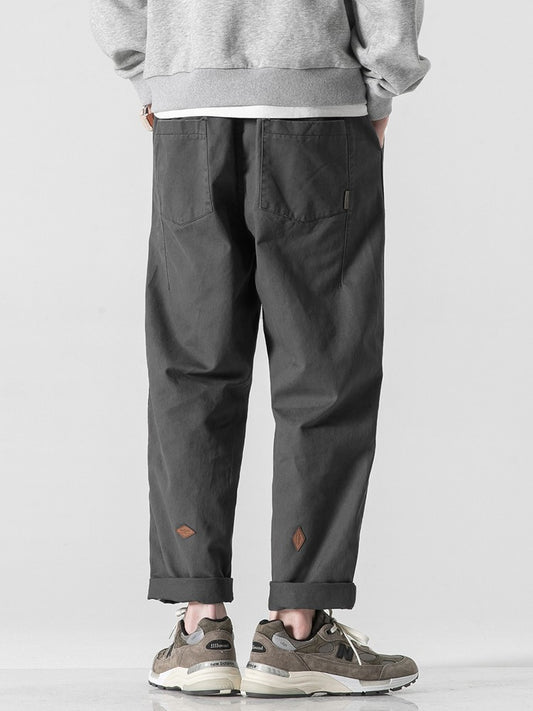 Lazy Day Original Menswear Japanese Style Solid Color Basic Cargo Pants Men Spring and Autumn Loose Straight-leg Casual Pants