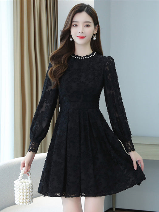 Women's Spring Clothing Tall Wearing Elegant Black Lace