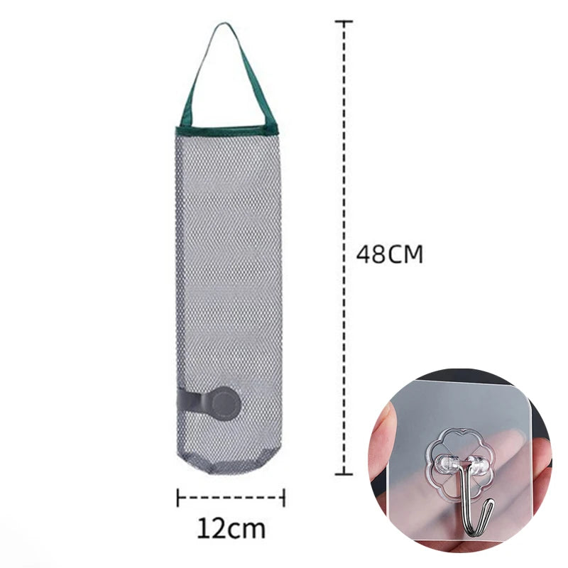 1pcs Trash Hanging Storage Plastic Bags Organization Kitchen Dispenser Garbage Wall Grocery Holder Home Dispenser Hanging Bag
