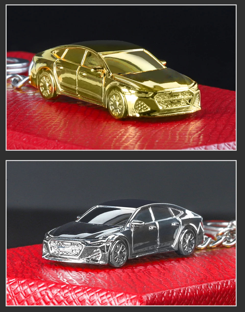 1/64 Electroplate Alloy Model Car Key chain GTR R34 RS7  Diecasts Metal collection decoration Exquisite gift box