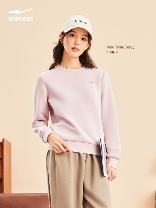 Hongxing Erke Sweatshirt Women's Spring & Fall 2025 New Arrival Women's Sportswear Long Sleeves round Neck Pullover Top Women's Clothing
