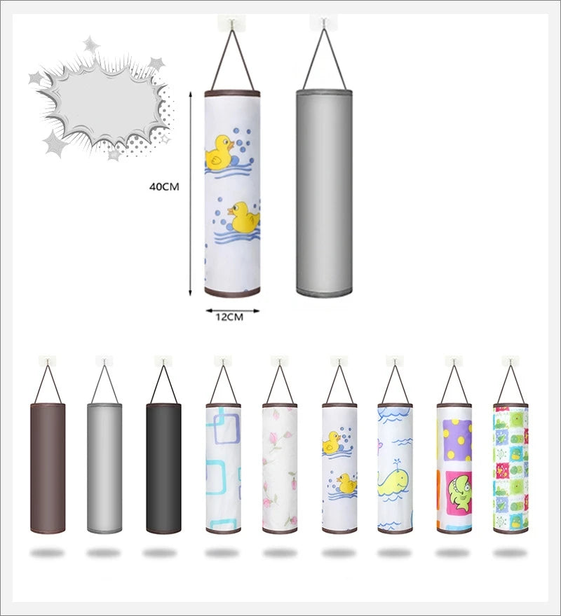 1pcs Trash Hanging Storage Plastic Bags Organization Kitchen Dispenser Garbage Wall Grocery Holder Home Dispenser Hanging Bag