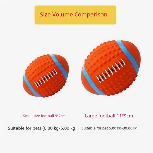 Pet Toy Dog Latex Vocalization Bite-Resistant Teeth Cleaning Molar Rugby High Elastic Cotton Stuffed Nibbling Ball In Stock