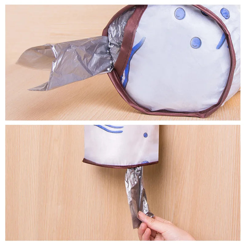 1pcs Trash Hanging Storage Plastic Bags Organization Kitchen Dispenser Garbage Wall Grocery Holder Home Dispenser Hanging Bag