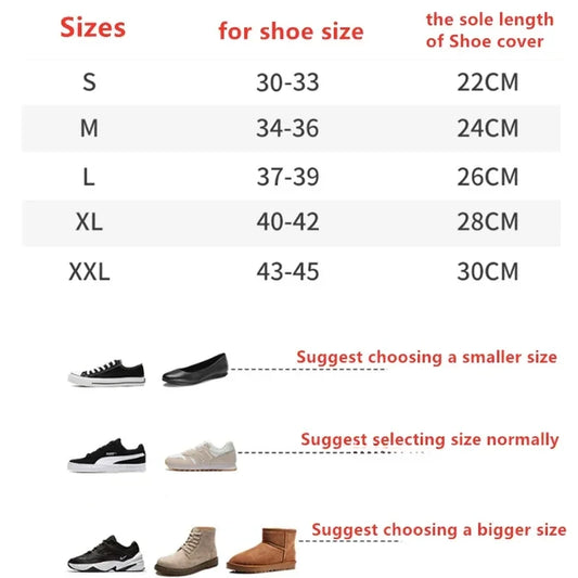 Waterproof Silicone Shoe Cover Rain Boots Cover Non-slip Shoes Protector Outdoor Reusable Thickened Footwear