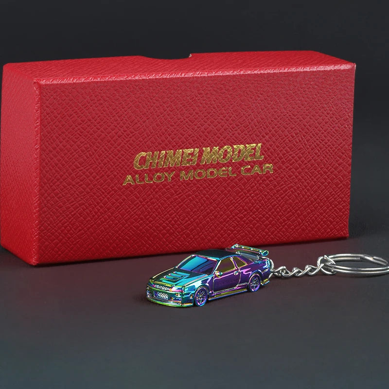 1/64 Electroplate Alloy Model Car Key chain GTR R34 RS7  Diecasts Metal collection decoration Exquisite gift box