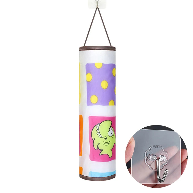 1pcs Trash Hanging Storage Plastic Bags Organization Kitchen Dispenser Garbage Wall Grocery Holder Home Dispenser Hanging Bag