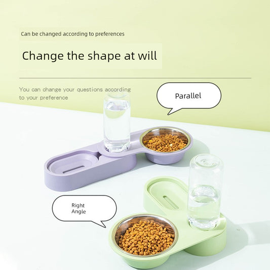 Foldable Rotating Corner 6-Piece Set Water Fountain Dog Bowl