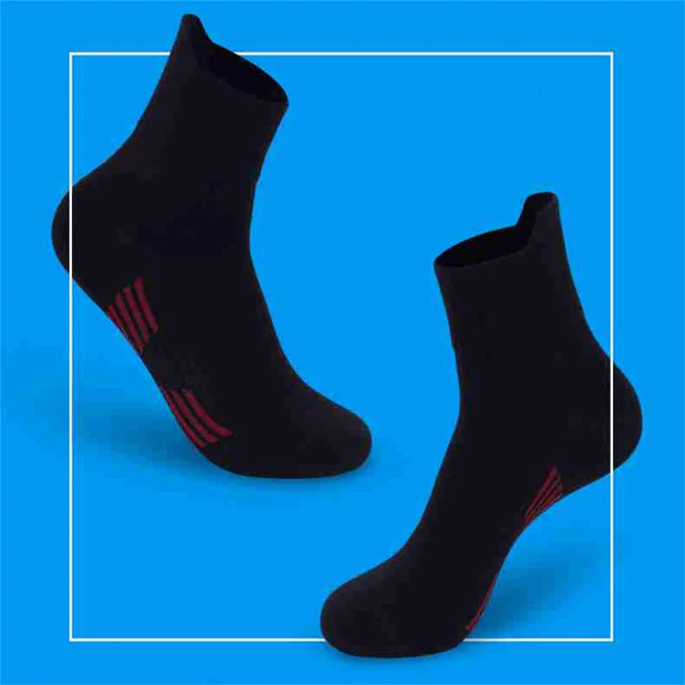 5 Pairs Sports Socks Men Running White 100% Cotton Male Mid Tube Socks Spring Summer Sweat Absorbing Calcetines