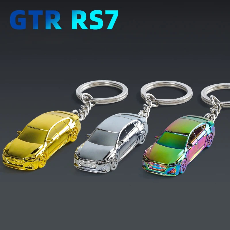1/64 Electroplate Alloy Model Car Key chain GTR R34 RS7  Diecasts Metal collection decoration Exquisite gift box