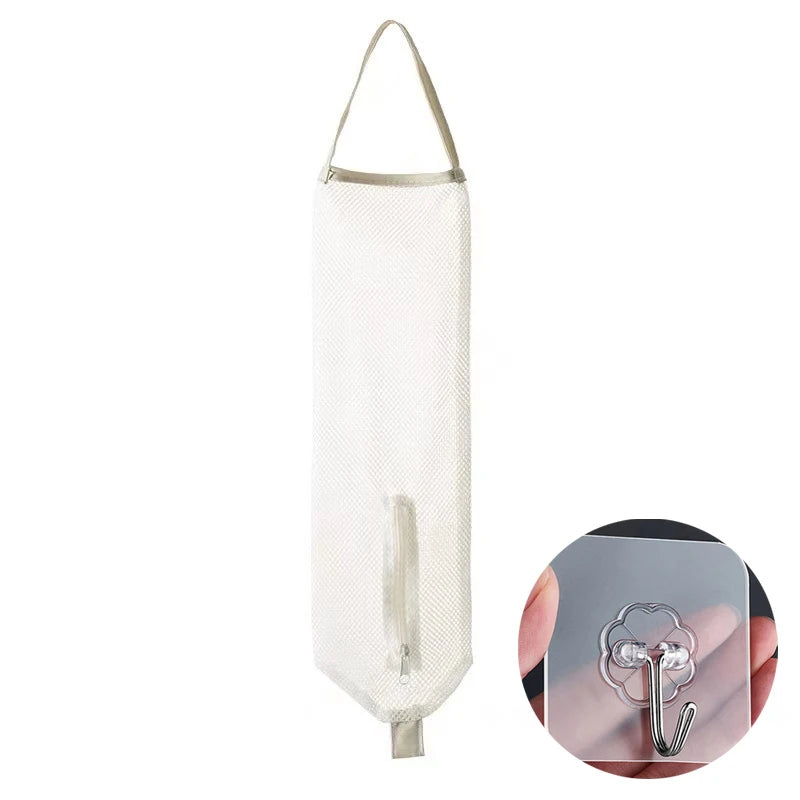 1pcs Trash Hanging Storage Plastic Bags Organization Kitchen Dispenser Garbage Wall Grocery Holder Home Dispenser Hanging Bag