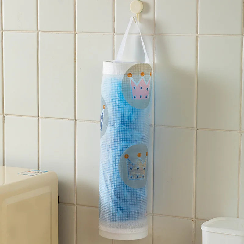 1pcs Trash Hanging Storage Plastic Bags Organization Kitchen Dispenser Garbage Wall Grocery Holder Home Dispenser Hanging Bag