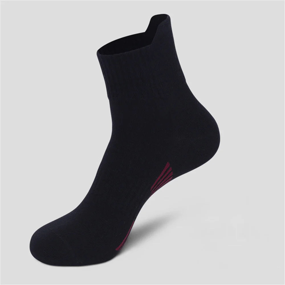 5 Pairs Sports Socks Men Running White 100% Cotton Male Mid Tube Socks Spring Summer Sweat Absorbing Calcetines
