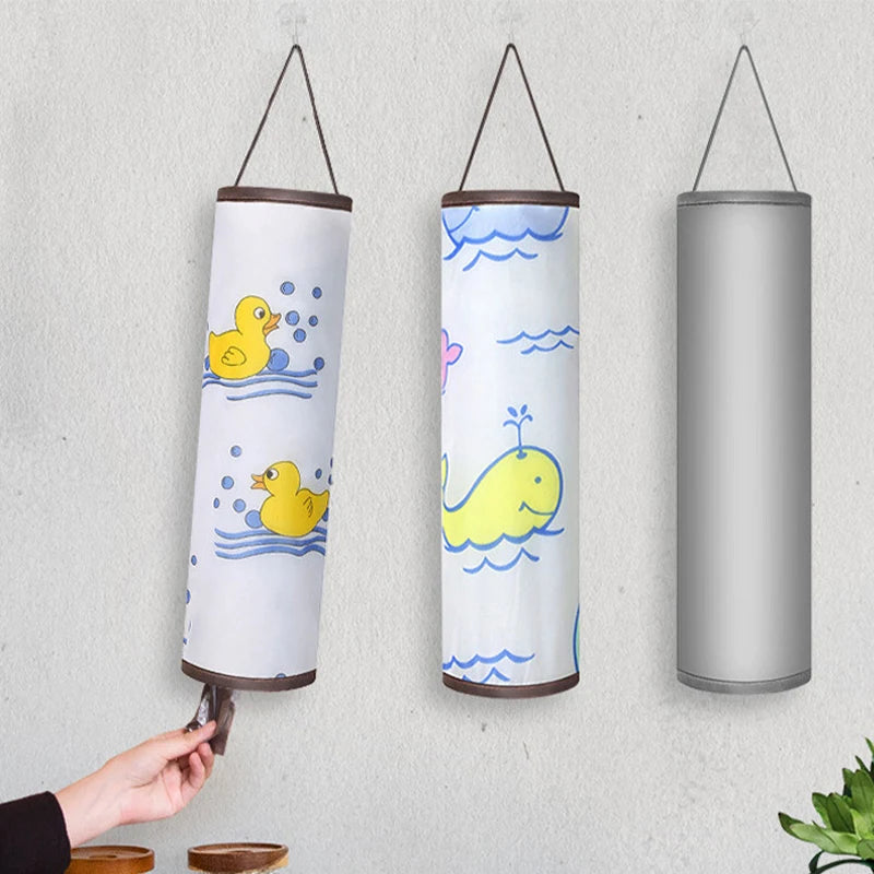 1pcs Trash Hanging Storage Plastic Bags Organization Kitchen Dispenser Garbage Wall Grocery Holder Home Dispenser Hanging Bag