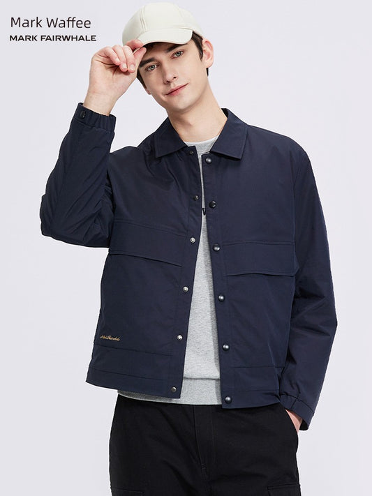 Fairwhale Quilted Lapel Autumn Embroidery Windproof