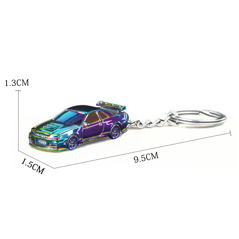 1/64 Electroplate Alloy Model Car Key chain GTR R34 RS7  Diecasts Metal collection decoration Exquisite gift box