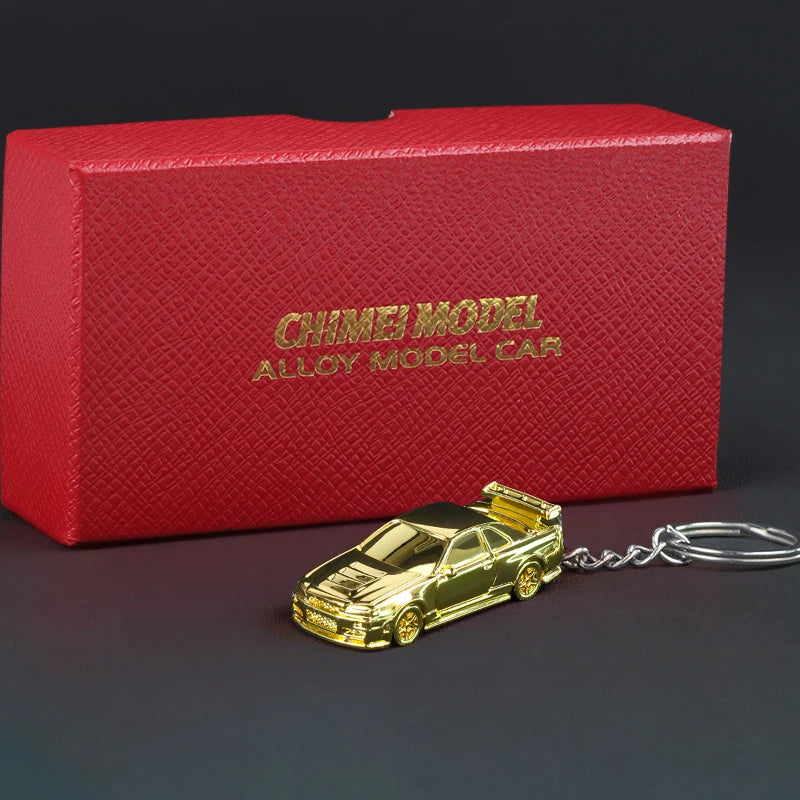 1/64 Electroplate Alloy Model Car Key chain GTR R34 RS7  Diecasts Metal collection decoration Exquisite gift box