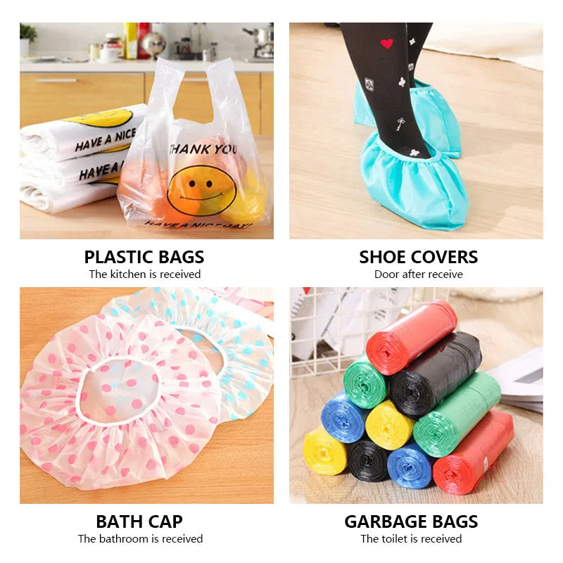 1pcs Trash Hanging Storage Plastic Bags Organization Kitchen Dispenser Garbage Wall Grocery Holder Home Dispenser Hanging Bag