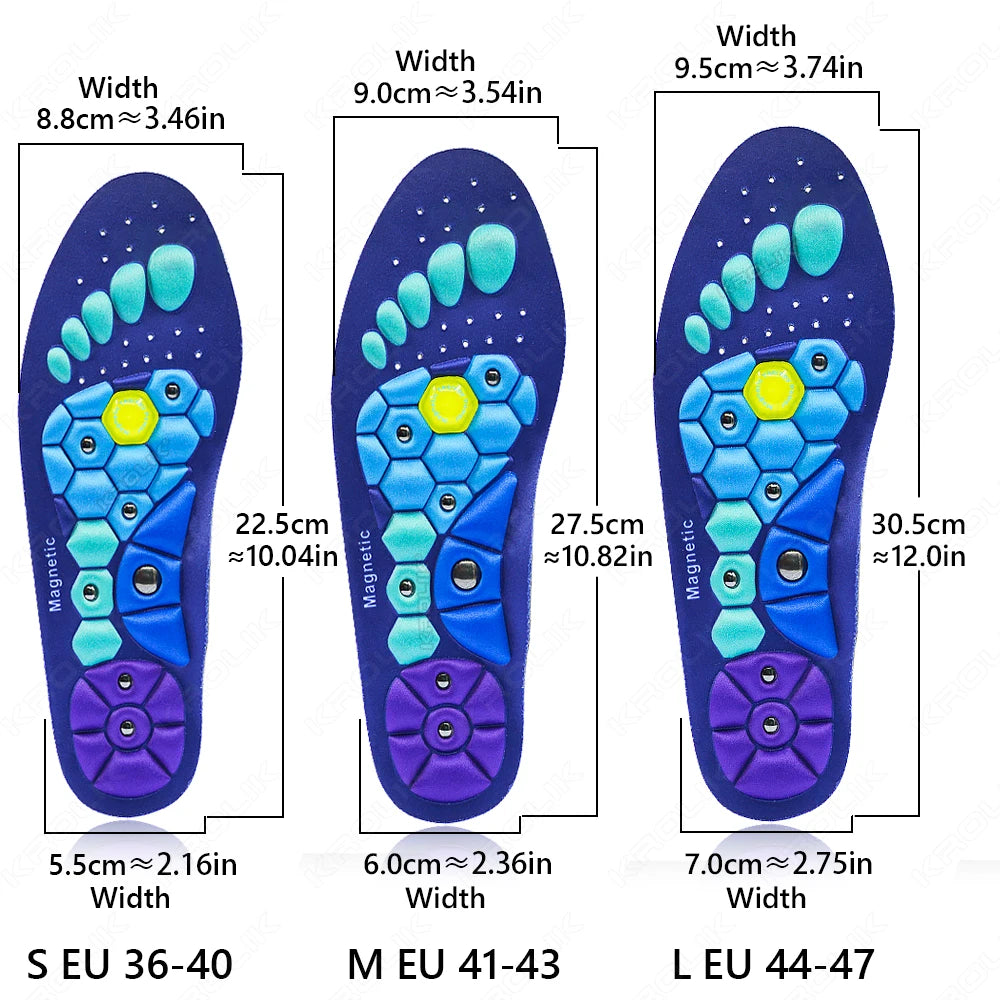 1 Pair Magnetic Insoles Massage Inserts Massage Shoes Inserts Footwear Insoles For Men Women Breathable Orthopedic Shoes Inserts